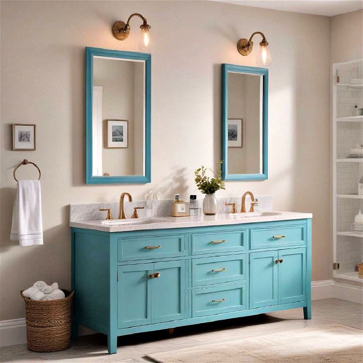 aqua blue bathroom vanity