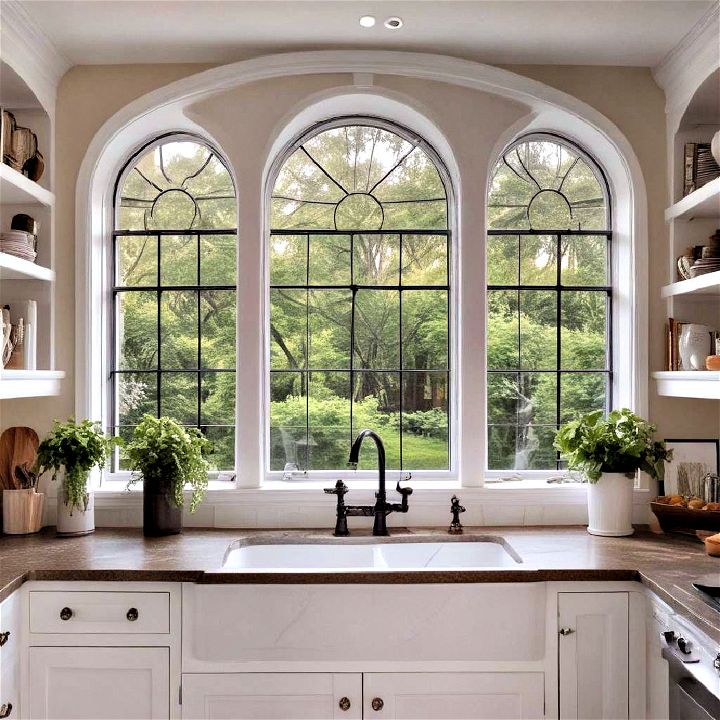 arched windows for Mediterranean-style kitchen