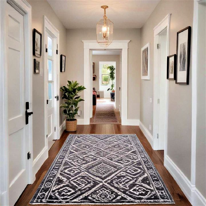 area rug texture hallway