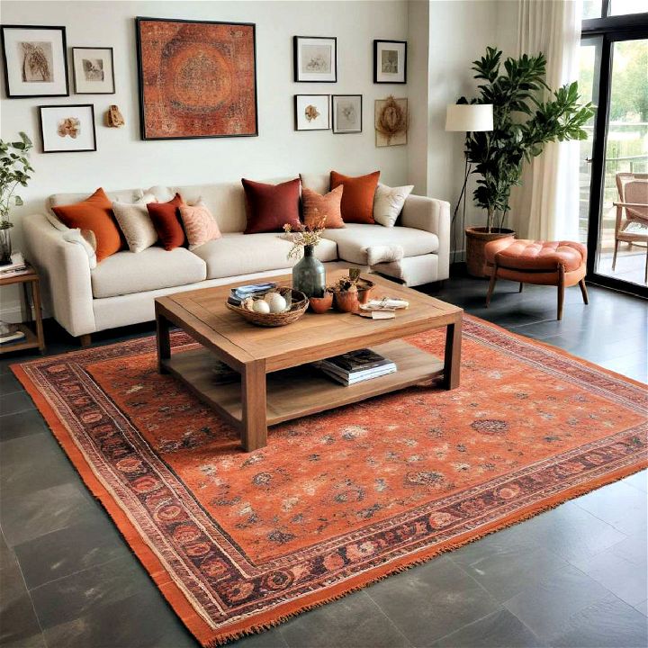 area rug to add warmth