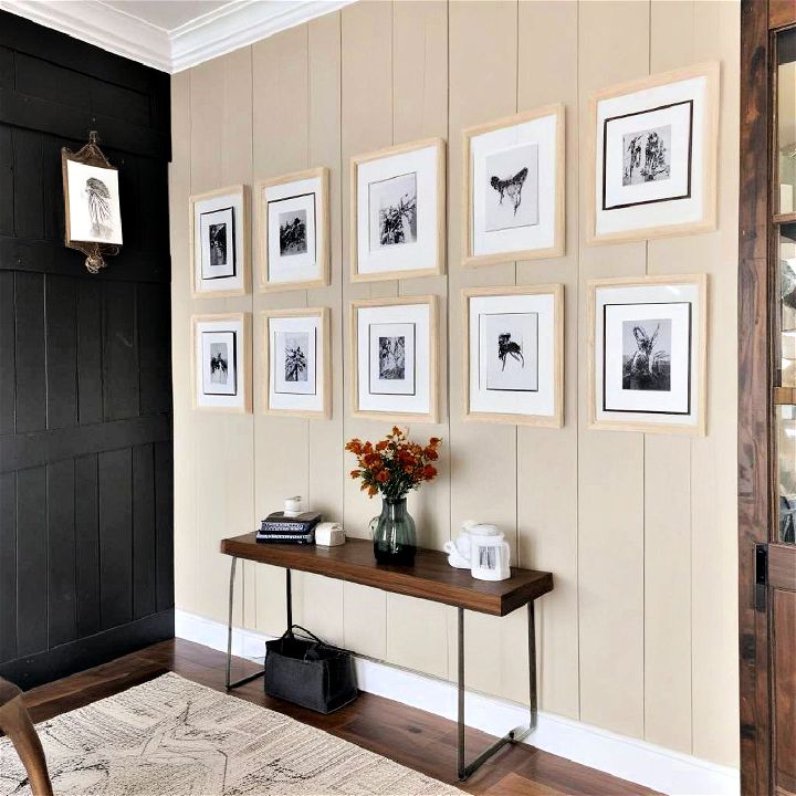 art gallery vibe shiplap accent wall