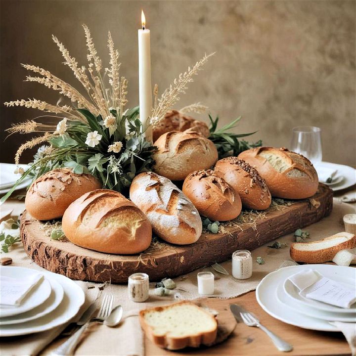 artisanal bread display centerpiece