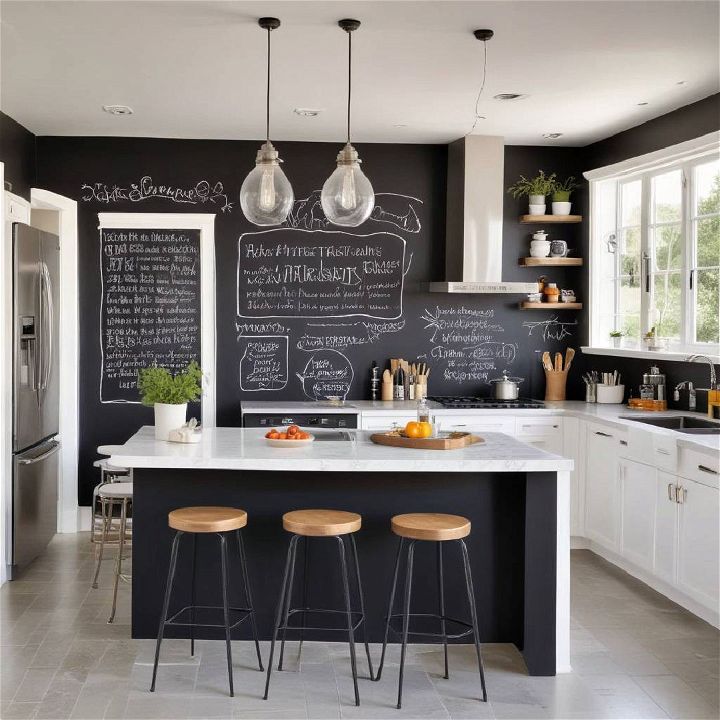 artistic features into your black and white kitchen