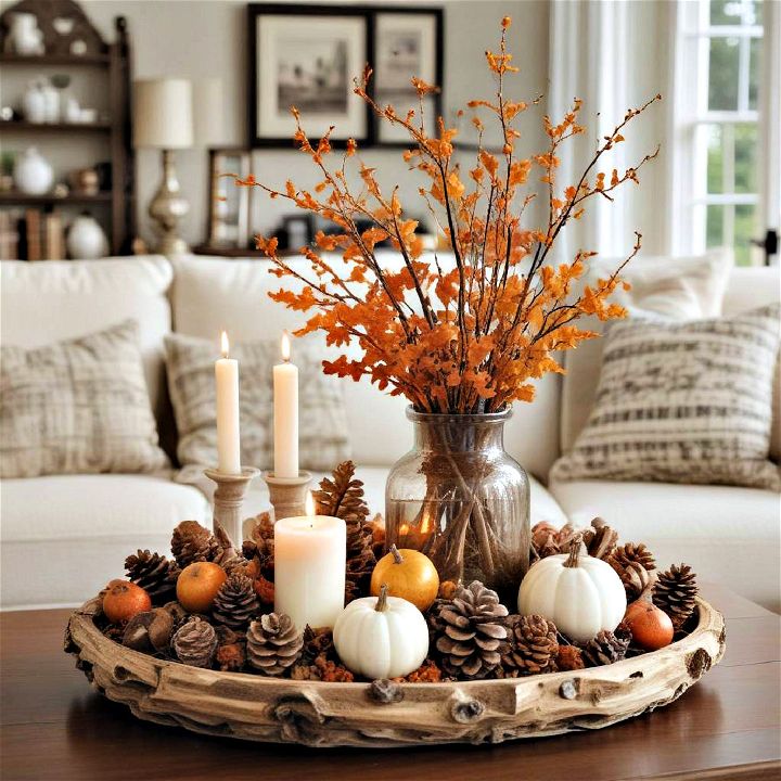 autumnal accents for fall living room