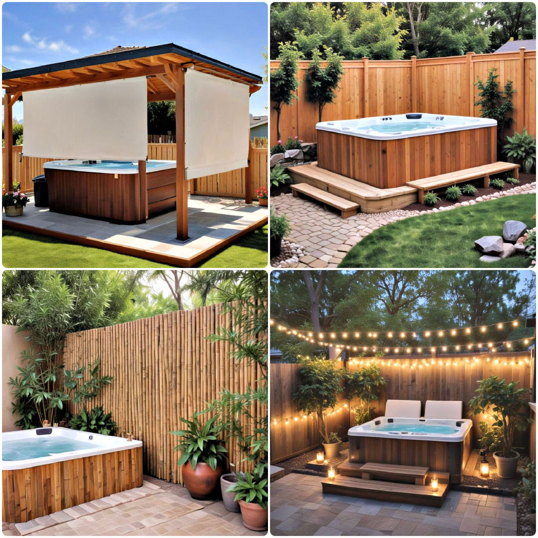 25 Backyard Hot Tub Privacy Ideas That Block Prying Eyes