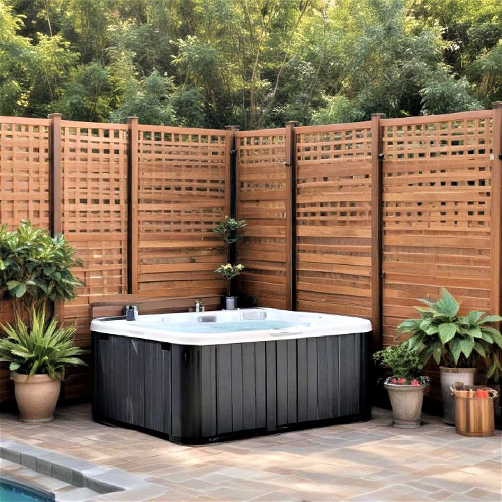 backyard privacy screen for hot tub