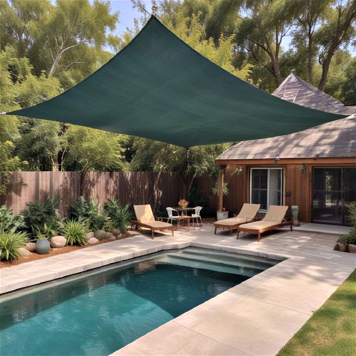 backyard shade sail pool
