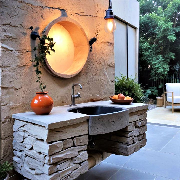 backyard stone sink