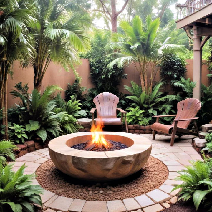 backyard tropical fire pit