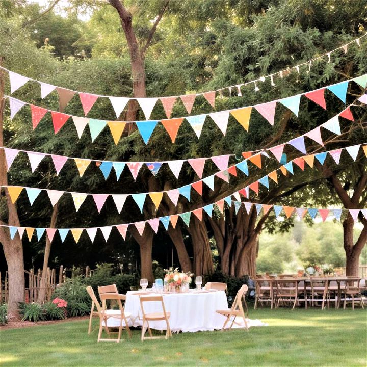 backyard wedding bunting banners