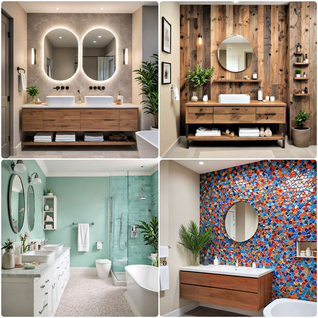 40 Bathroom Accent Wall Ideas For a High-End Look