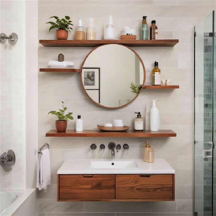 bathroom floating shelves