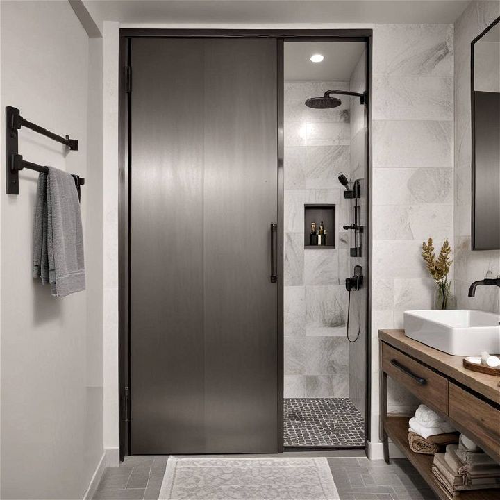bathroom metal door