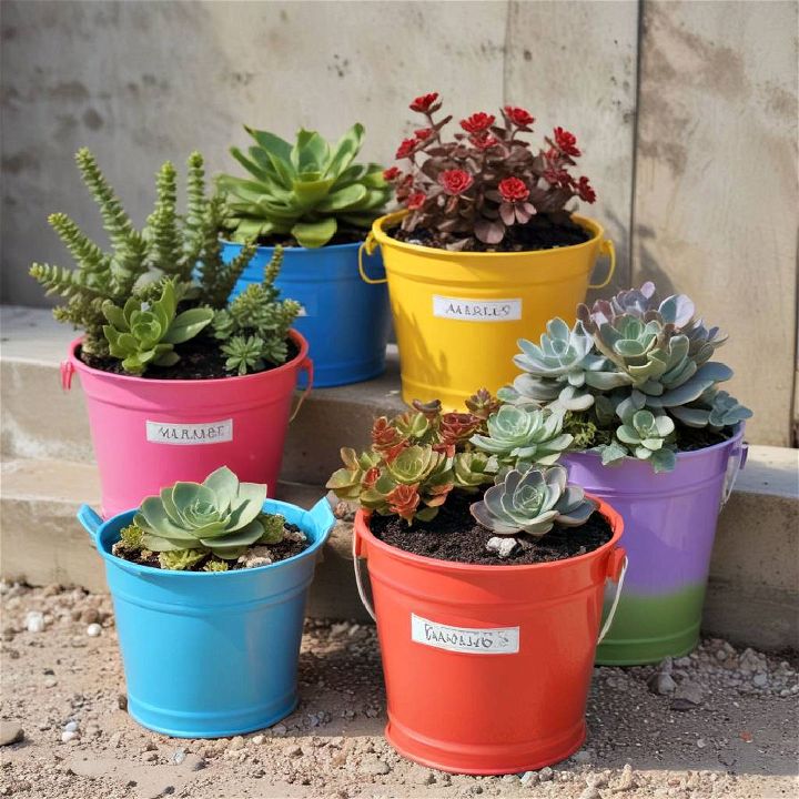 beach buckets for outdoor succulent container