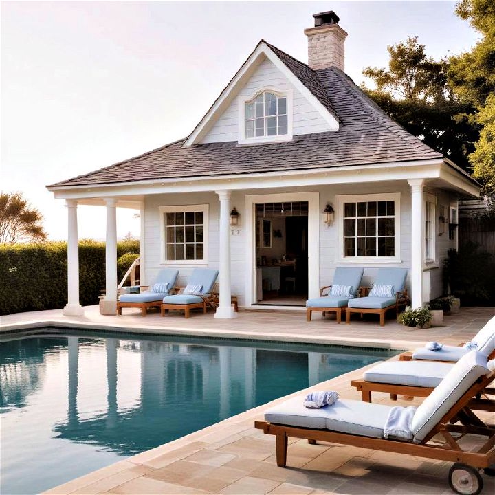 beach house style pool house