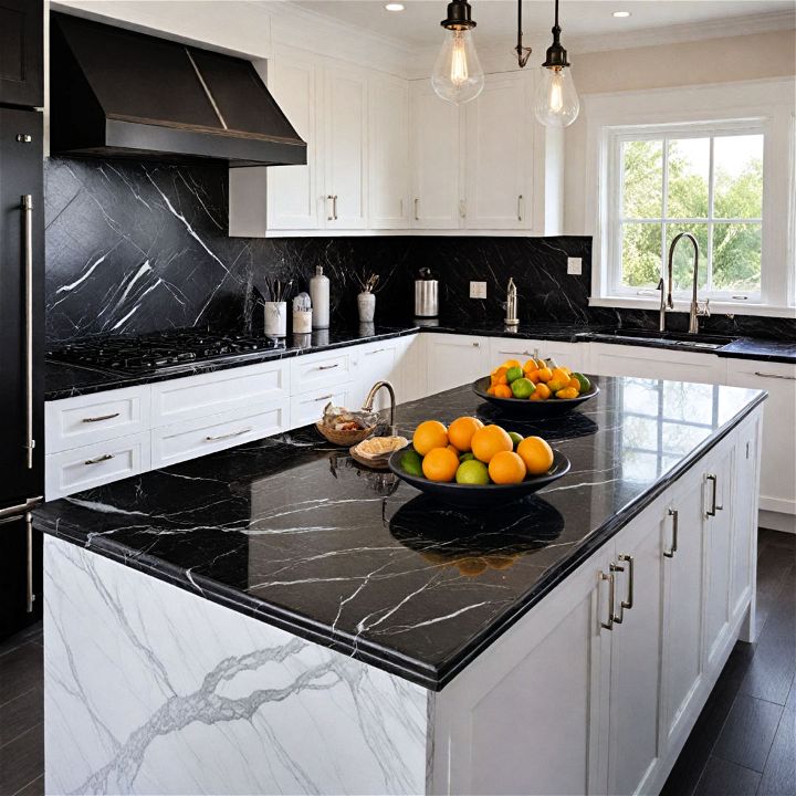 beautiful black marble countertops