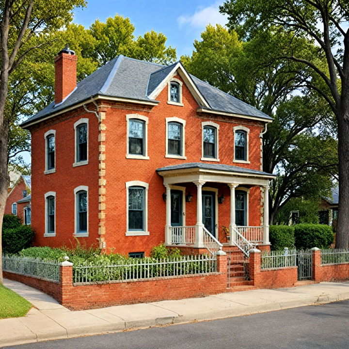 beautiful burnt orange brick house