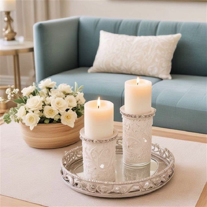 beautiful candles and holders