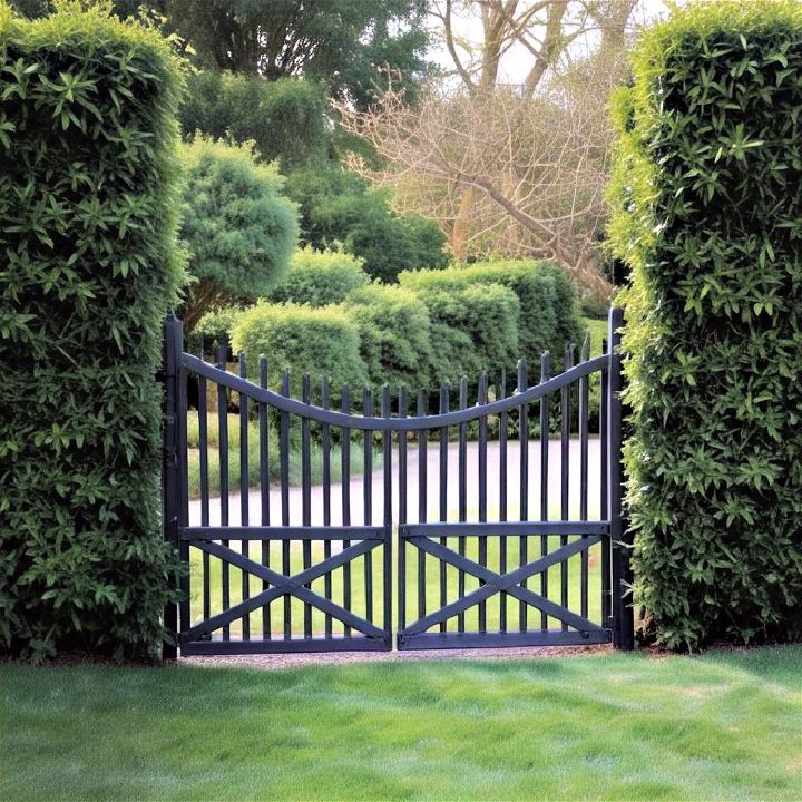 beautiful hedge front gate