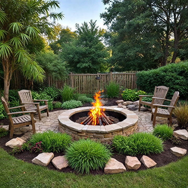 beautiful herb garden fire pit