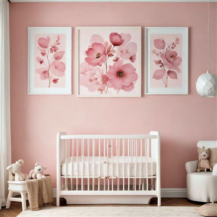 beautiful pink wall art