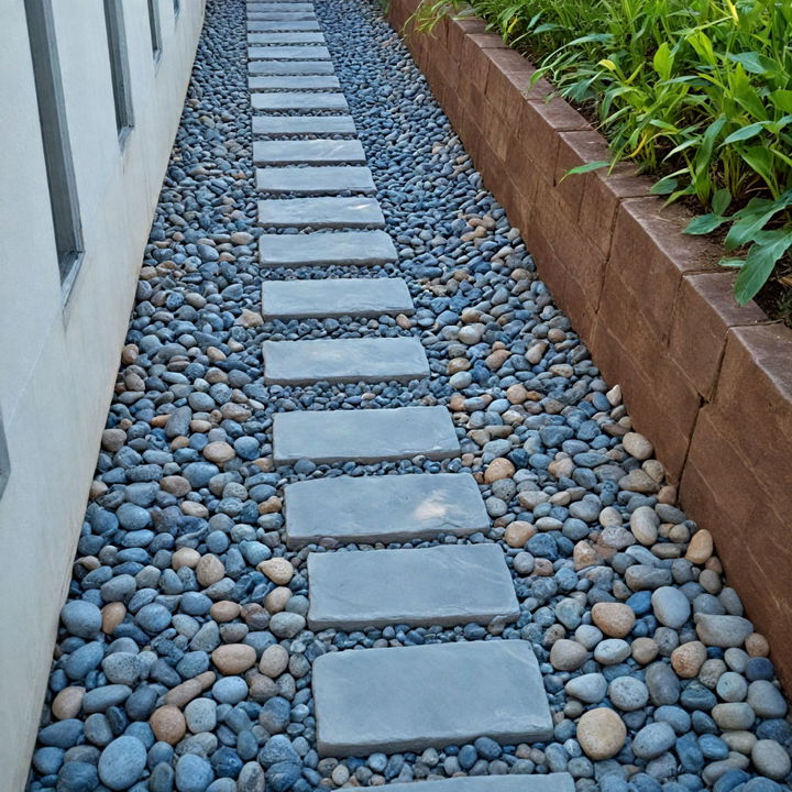 beautiful river rock walkway