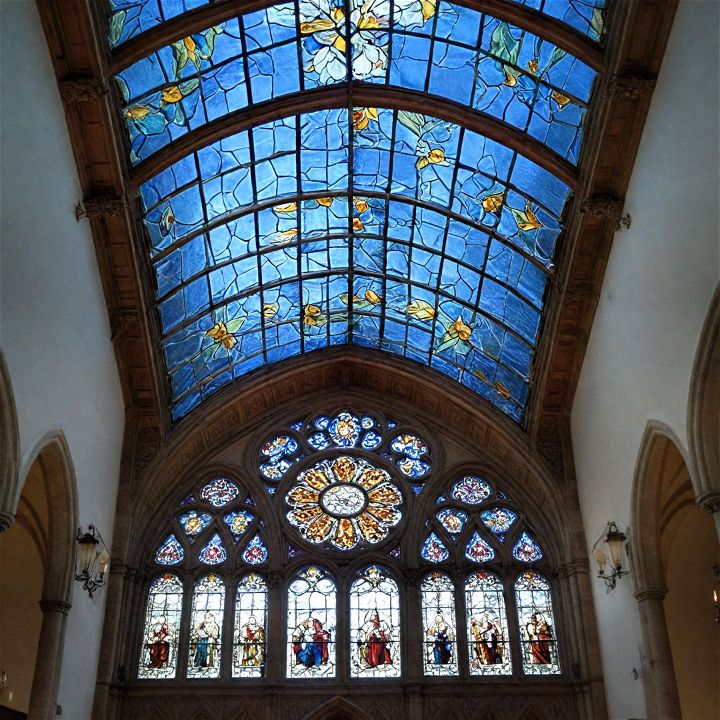beautiful stained glass cathedral ceiling