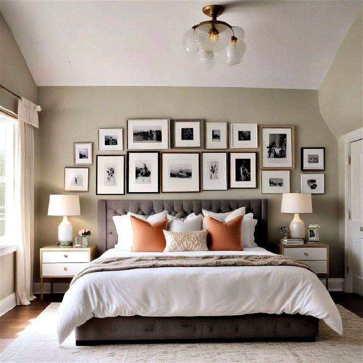 bedroom gallery wall to add a personal touch