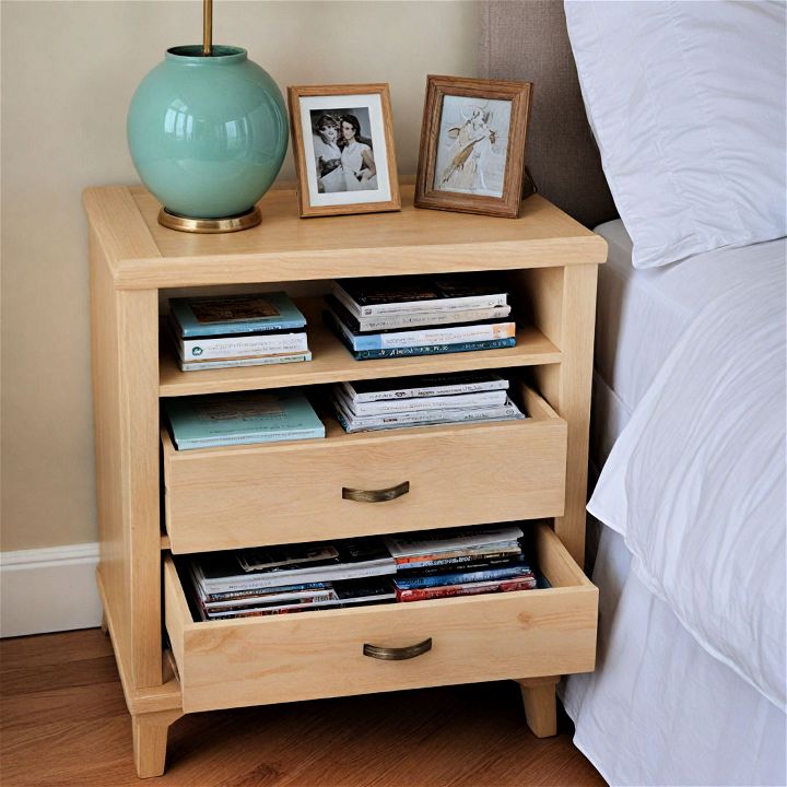bedside table with built in storage