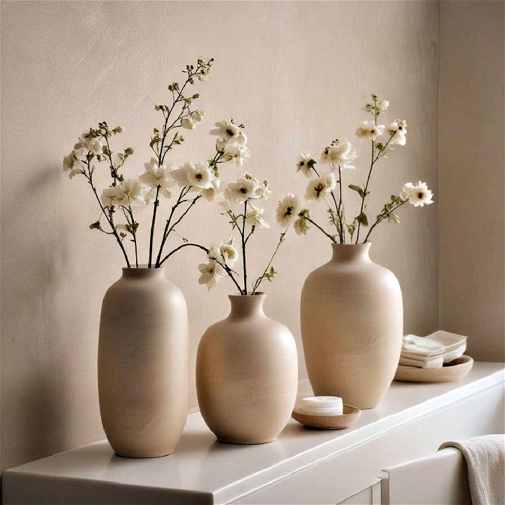 beige ceramic vases for bathroom