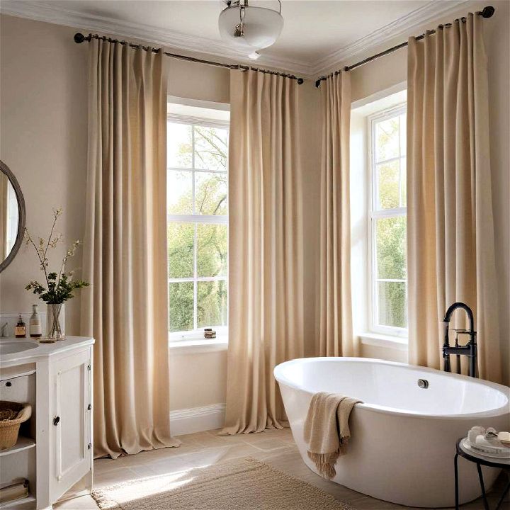 beige curtains to add warmth