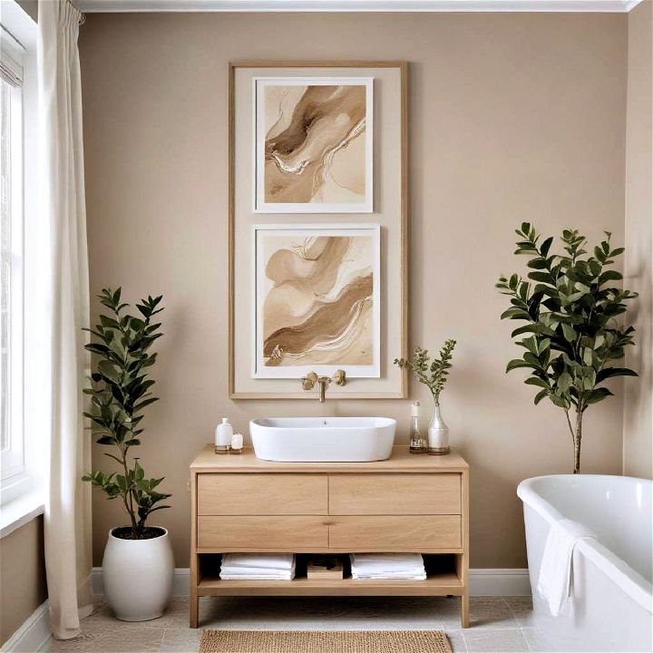 beige framed artwork