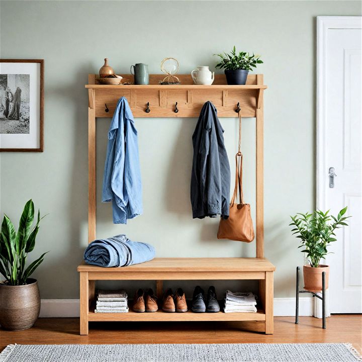 bench with integrated coat rack