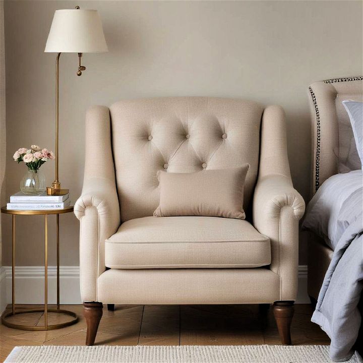 bespoke beige upholstery reading chair