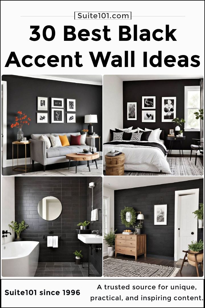 best black accent wall ideas