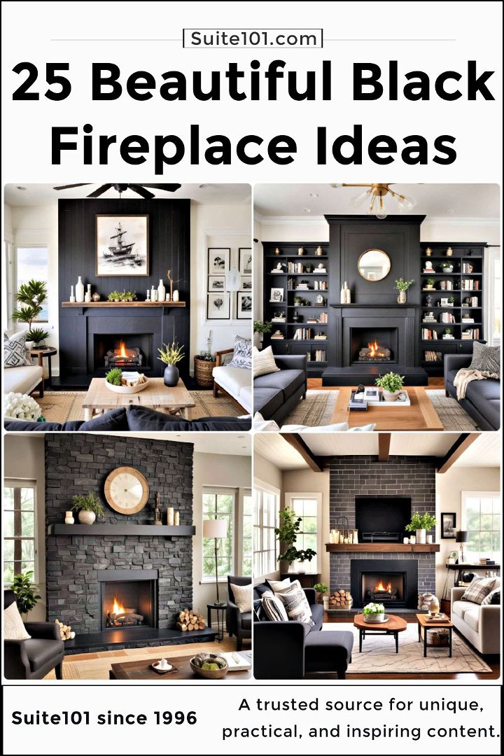 best black fireplace ideas