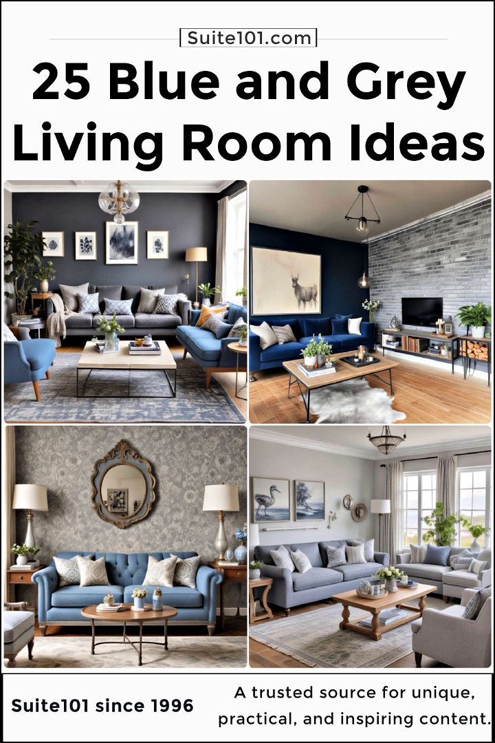 best blue and grey living room ideas