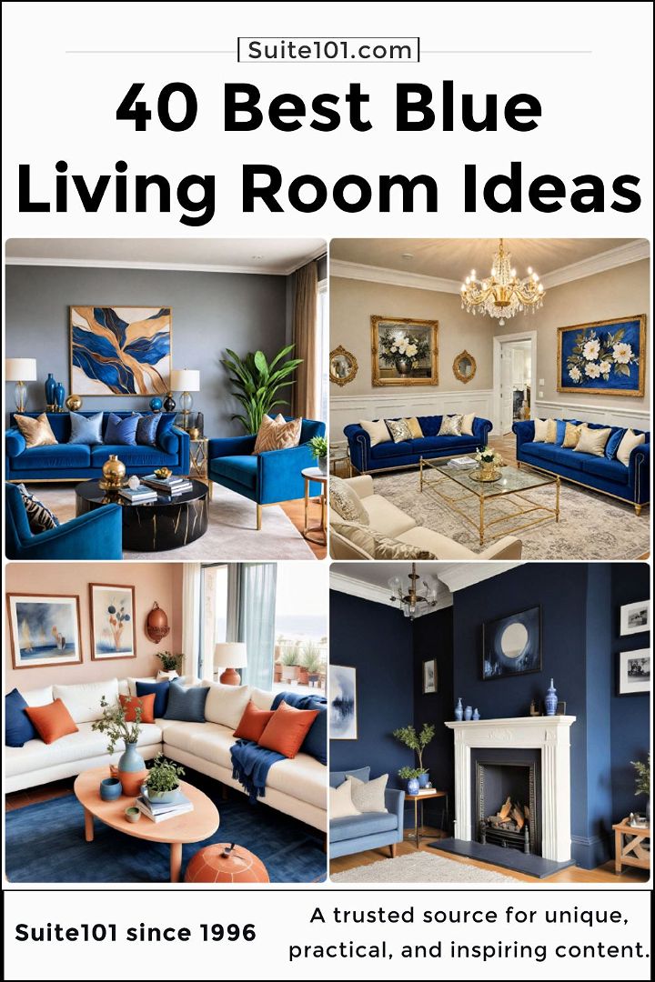 best blue living room ideas