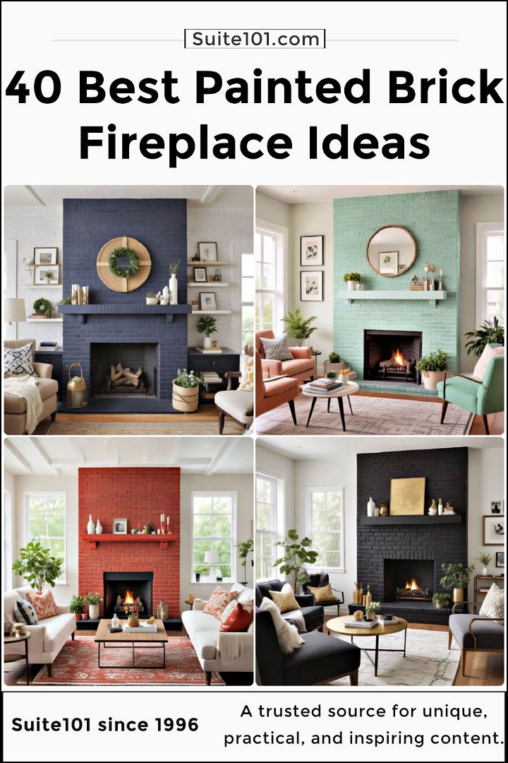 best painted brick fireplace ideas