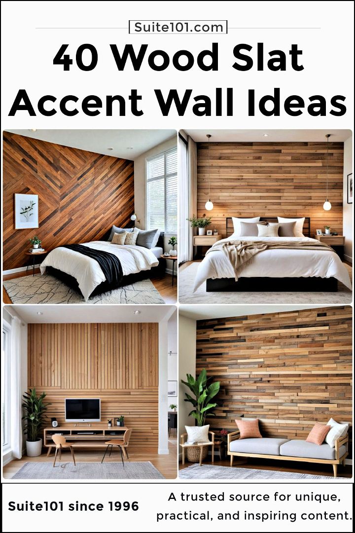 best wood slat accent wall ideas