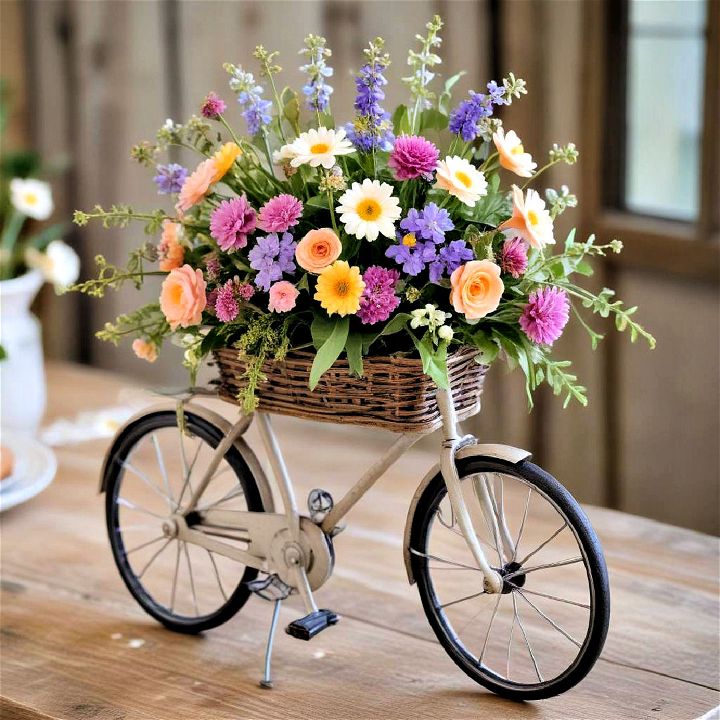 bicycle basket centerpiece