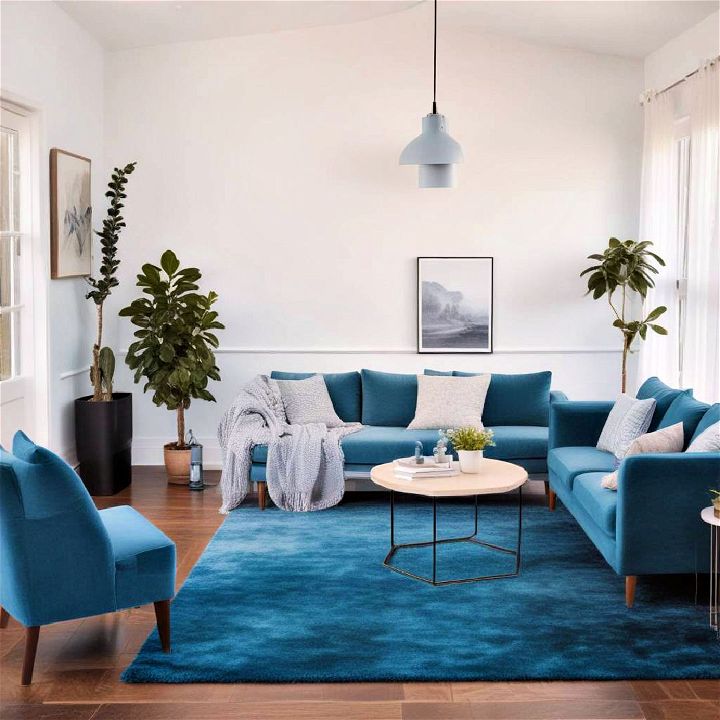 biophilic blue living room