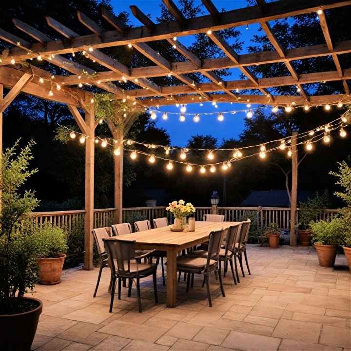 bistro lights for dining and socializing