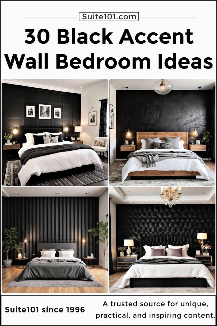 black accent wall bedroom ideas to copy