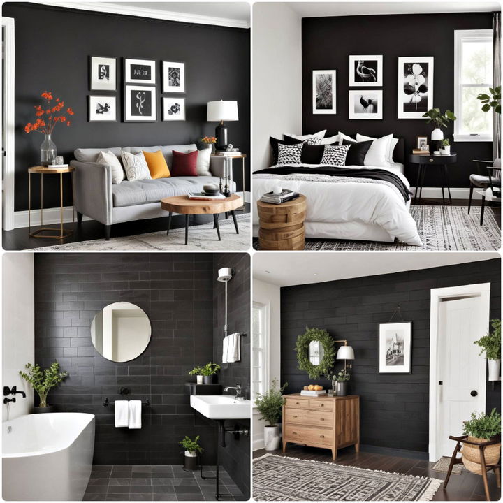 black accent wall ideas