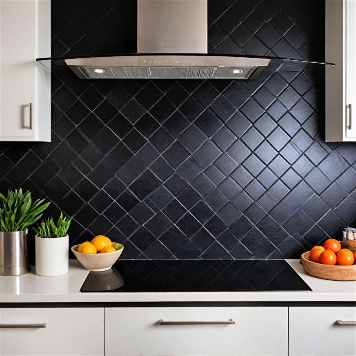 black backsplash tiles for striking impact