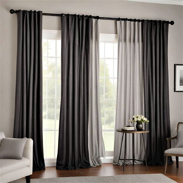 black curtains rods for window treatment