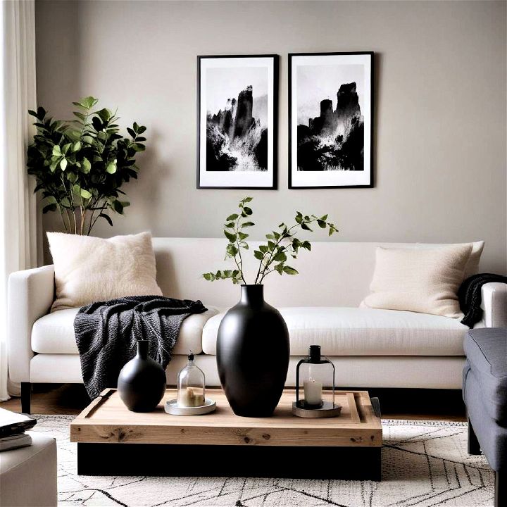 black decor elements for living room