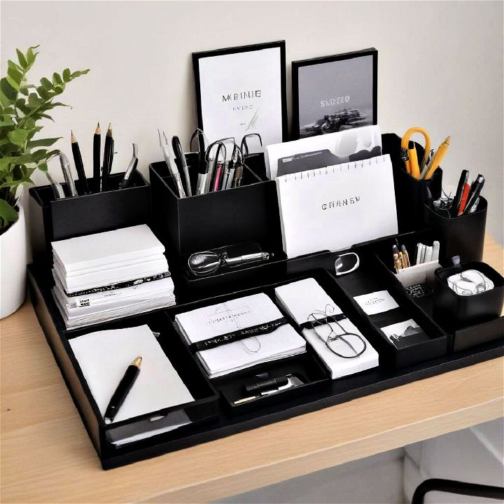 black desk accessories