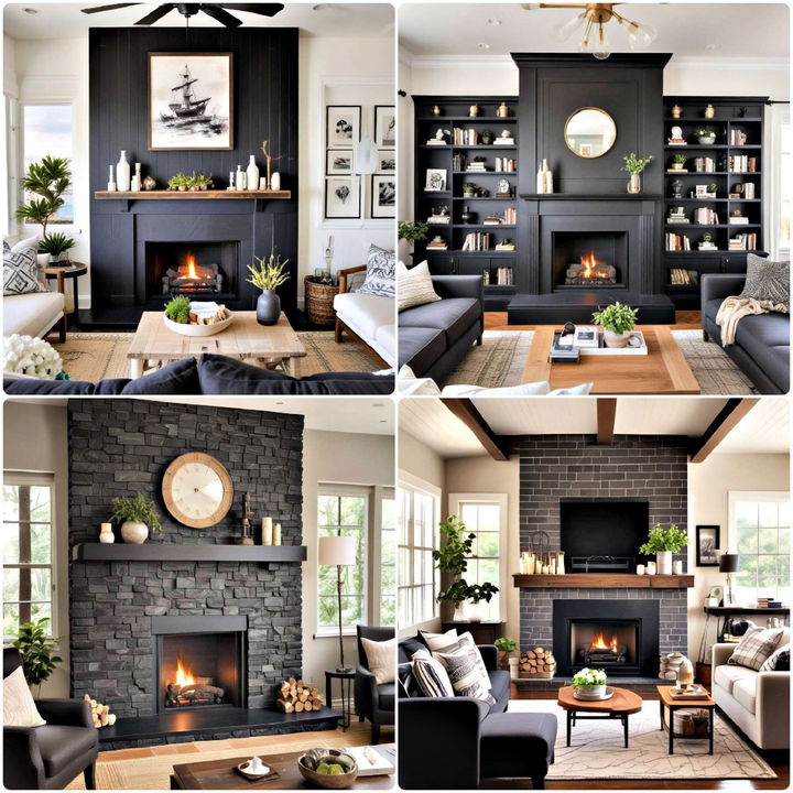 black fireplace ideas